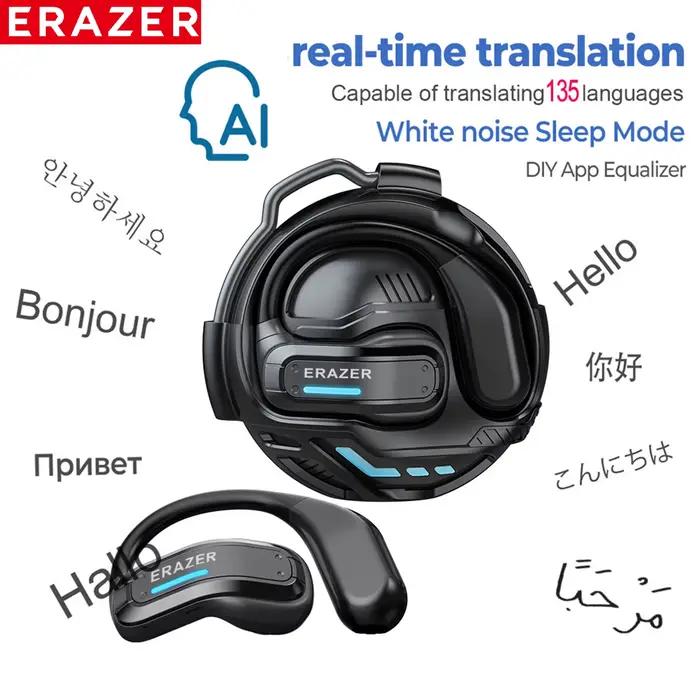 ERAZER X8 AI traducteur écouteurs jeu Bluetooth 5.4 casque sans fil faible latence HD appel écouteur