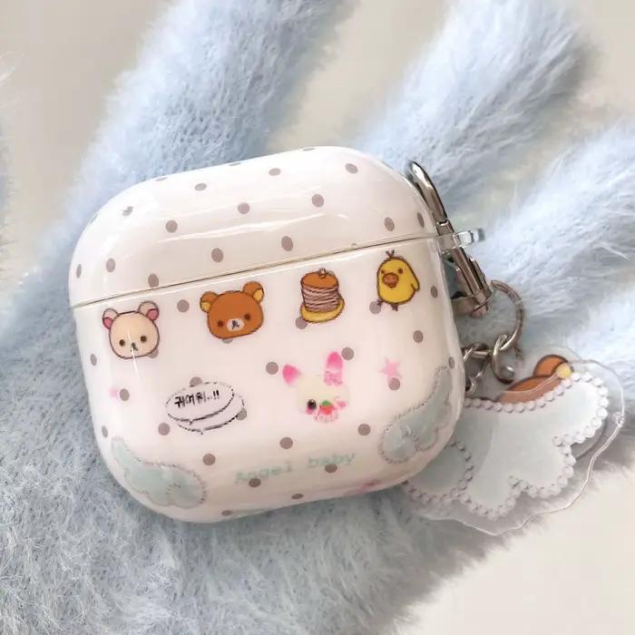 Ins ailes d'ange ours imd coque pour apple airpods 4 1 3 2 pro 2ème dessin animé canard étui pour éc