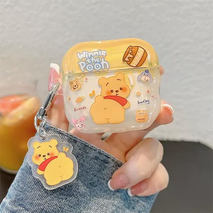 Pour Apple AirPods 1 2 3 4 Pro 2 étui mignon Kawaii dessin animé Winnie l'ourson doux écouteur étui 