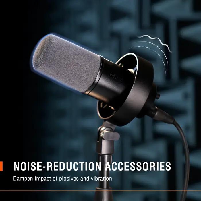 FIFINE-Microphone dynamique USB/XLR avec support antichoc, silencieux tactile, prise téléphonique po