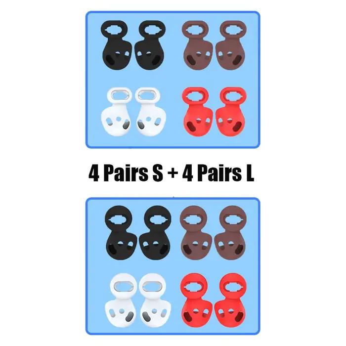 8 paires d'écouteurs en Silicone souple, capuchons d'oreille, bouchons d'oreille, crochet d'oreille 