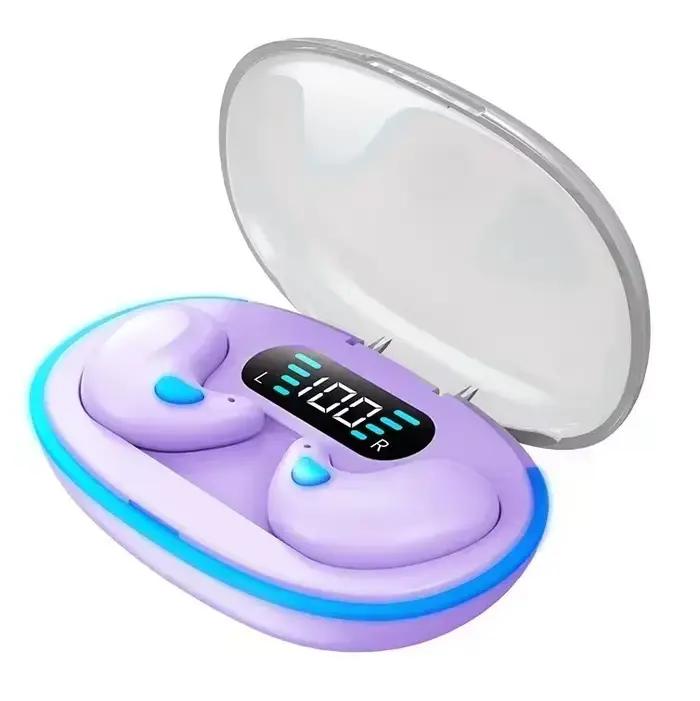 Écouteurs sans fil Bluetooth TWS, oreillettes pour dormir, pour le travail, stéréo, cachés, avec mic