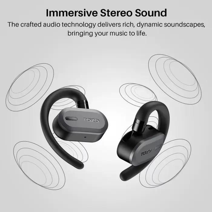 TOZO OpenBuds OWS Bluetooth 5.3 écouteurs oreille ouverte casque sans fil écouteurs appels cristalli