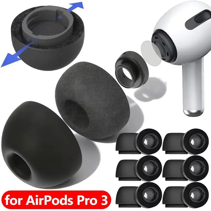 1/2/3 paires d'embouts d'oreille antidérapants en mousse à mémoire de forme pour Apple AirPods Pro 3 génération bouchons d'oreilles Ultra-confortables à suppression de bruit
