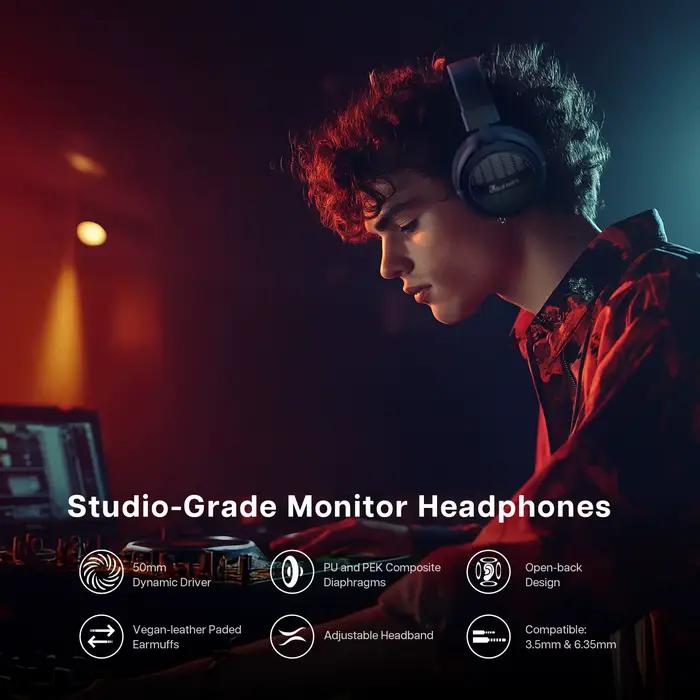 Linsoul Kiwi Ears Ellipse Casque à pilote dynamique de qualité studio avec un design confortable et une conception de câble Dtachable
