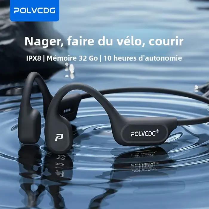 Écouteurs à conduction osseuse POLVCDG X9 32G étanches IPX8