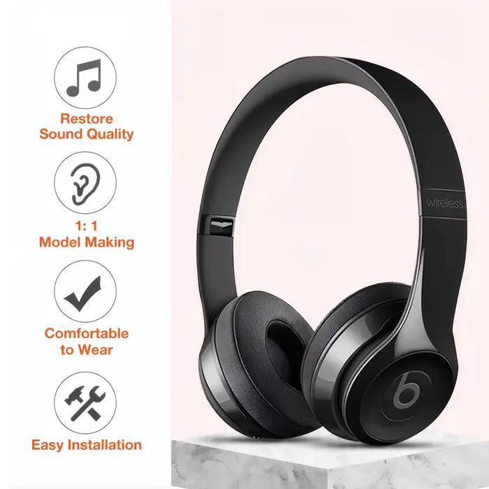 Coussinets doreille nephy en art du tissu antibruit pour beats solo 2 3 earphones couleur corail ou multicolore occasion specialeécoute musicale confortable