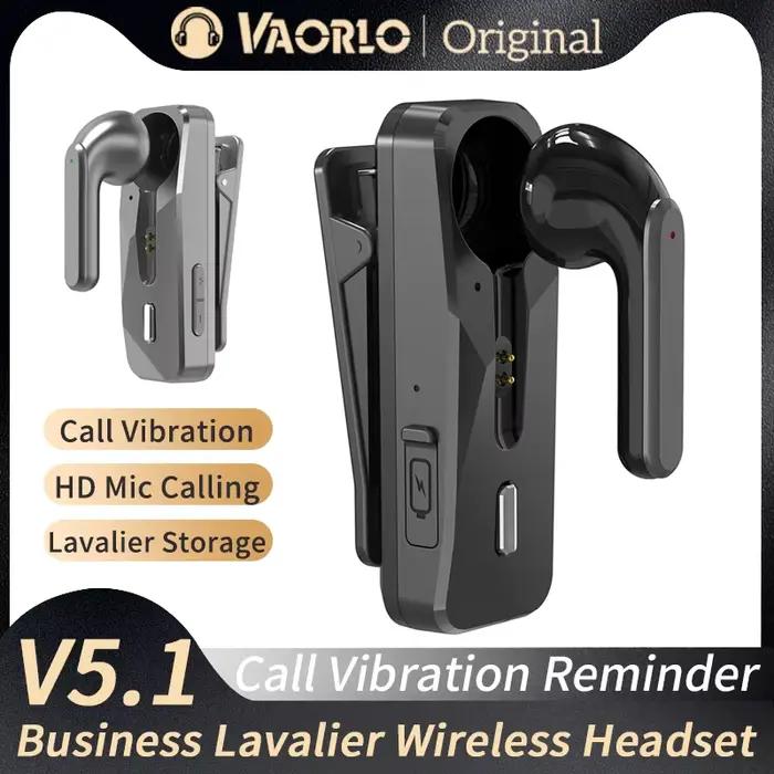 Casque Bluetooth 5.1 sans fil écouteur d'affaires avec microphone HD rappel de vibrations crochet d'oreille pour sport et conduite