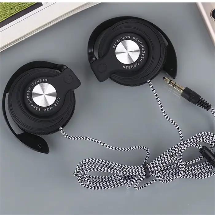 Casque filaire supra-auriculaire HIFI stéréo FM avec basses profondes pour le sport (course à pied) – Compatible téléphones/MP3/MP4