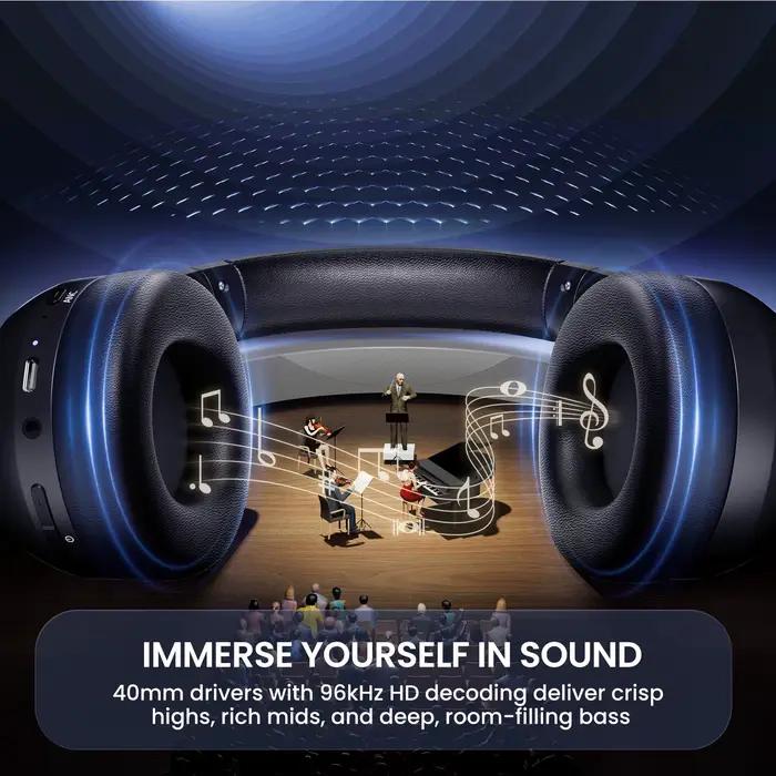 Casque sans fil suppression du bruit haute résolution audio spatial pour adultes écouteurs Bluetooth sport et étude occasions spéciales