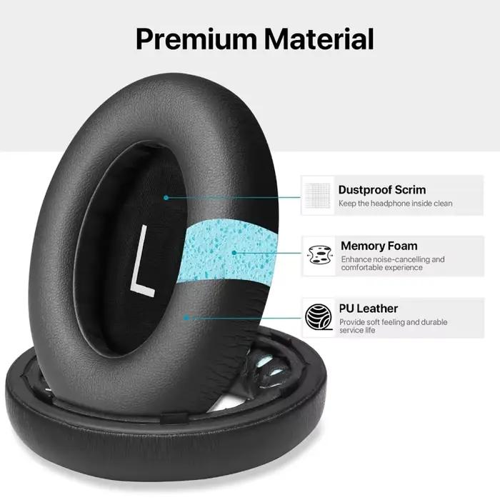 Oreillettes de remplacement en cuir pour Bose 700 NC700 avec coussinets d'oreille en mousse à mémoire de forme confortables pour un son plus clair et une isolation améliorée pour les amateurs de musique