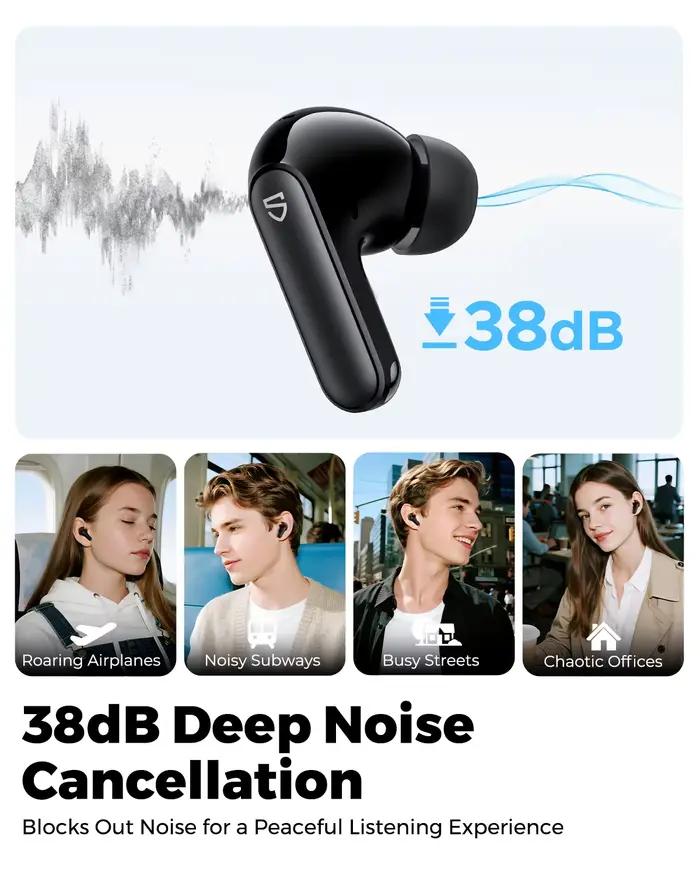 SoundPEATS Q3 pro écouteurs sans fil suppression Active du bruit Bluetooth V6.0