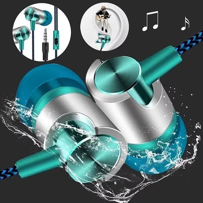 Écouteurs intra-auriculaires filaires avec microphone intégré pour jeux, sport, sommeil, ordinateur portable et usage quotidien en blanc, bleu ou rouge