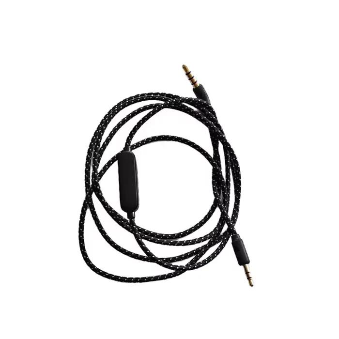 Câble audio en nylon noir avec télécommande