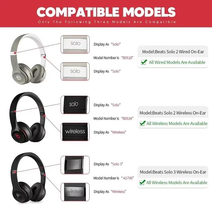Coussinets d'oreille de remplacement pour Beats Solo 3