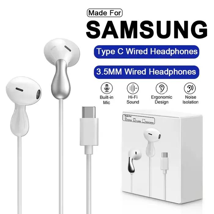 Écouteurs filaires USB Type C pour Samsung Galaxy S25 S24 S23 S22 S21 Ultra