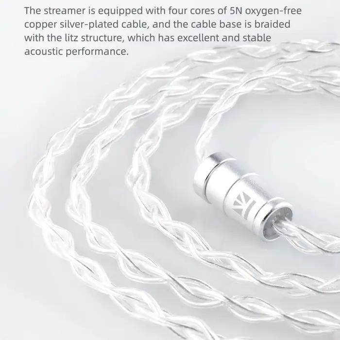 Écouteurs intra-auriculaires KBEAR Streamer en fil plaqué argent 5N pour audiophiles et passionnés de musique occasions spéciales