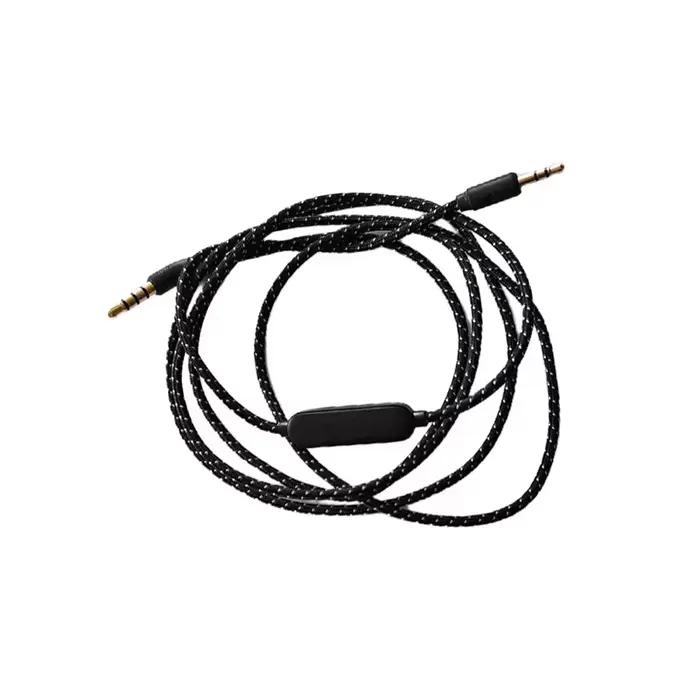 Câble audio en nylon noir avec télécommande