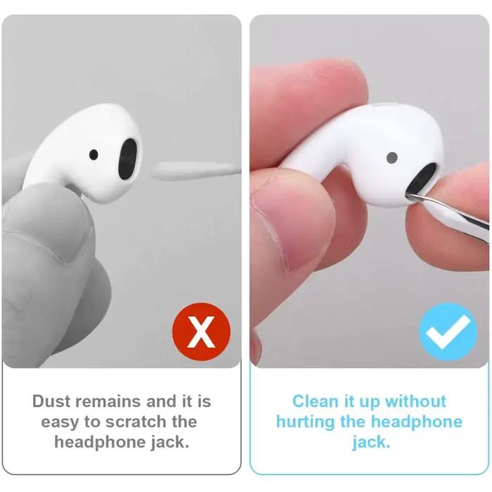 Kit d'accessoires pour nettoyage des écouteurs Bluetooth AirPods Pro 1 2 3 Samsung Xiaomi Airdots Huawei Blanc Noir