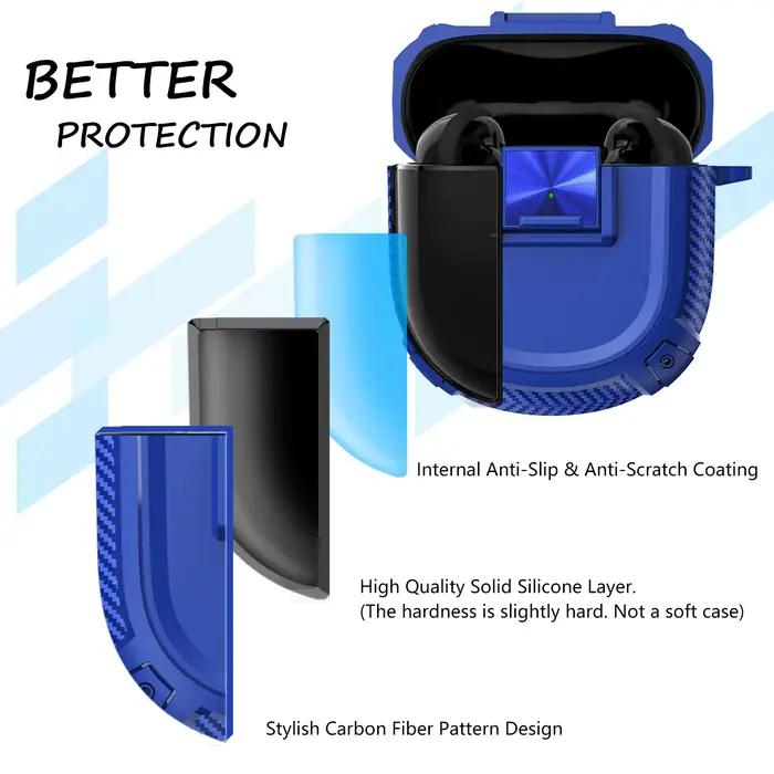 Étui de protection Bose QuietComfort Ultra 2 avec clip de verrouillage sécurisé motif fibre de carbone pour écouteurs occasions spéciales