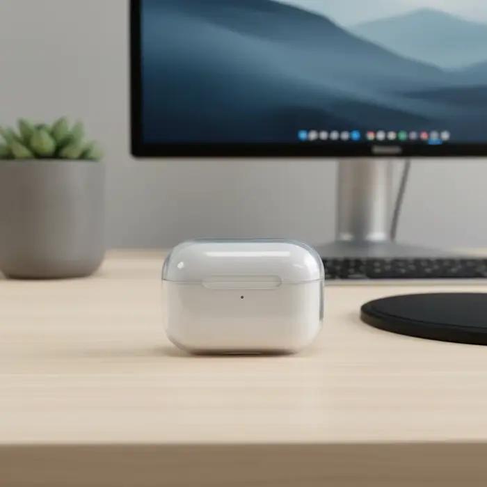 Étui transparent souple en TPU avec anneau métallique pour Airpods Pro 2 3 2ème Génération Air Pods 4 3 1 3ème