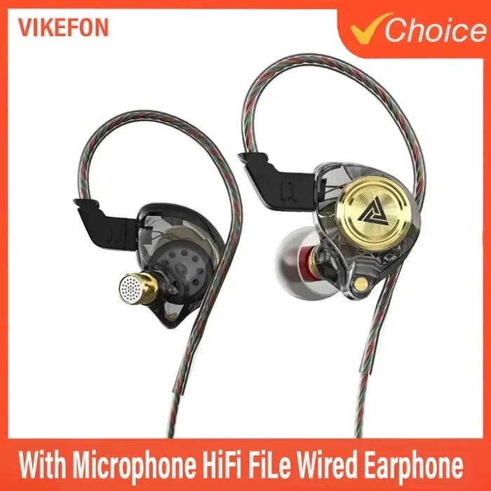 QKZ AK3 FiLe écouteur filaire avec Microphone HiFi moniteur de musique basse casque antibruit pour Sport jeu écouteurs