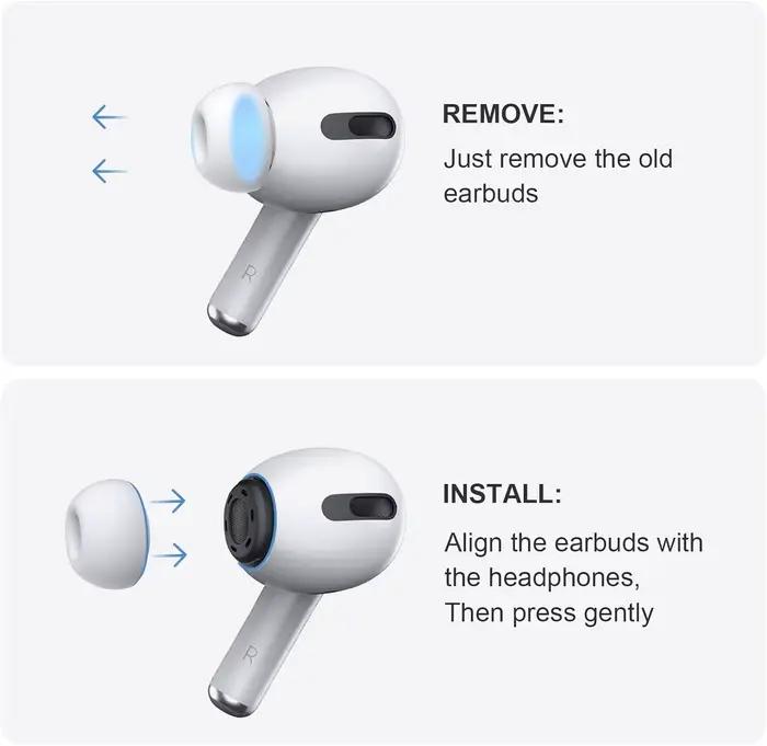 Embouts d'oreille en silicone hypoallergénique pour AirPods Pro 3 2 1 finition classique multiple couleurs disponibles confort audio supprimant le bruit facile installation et entretien pour sport travail détente occasions spéciales cadeau surprise