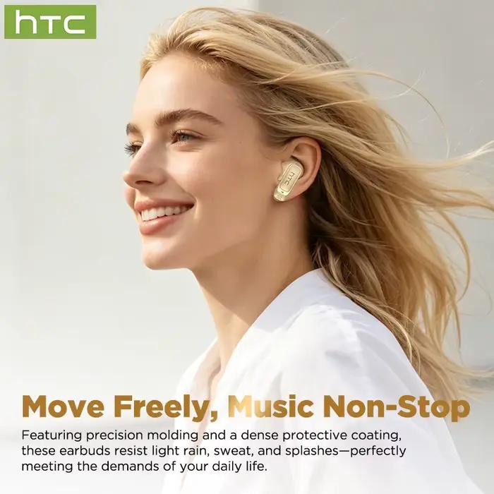 Écouteurs traducteurs IA HTC NE72 TWS à oreille ouverte