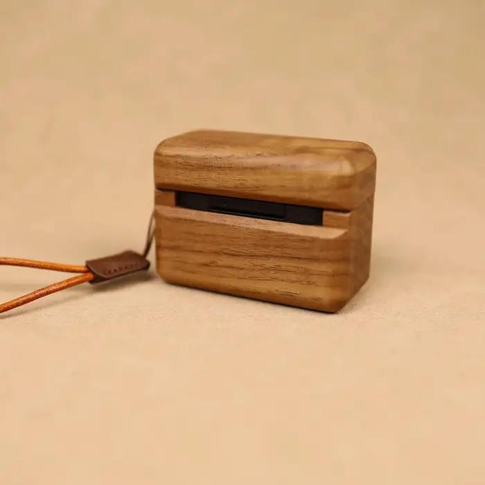 Étui de protection en bois de noyer pour écouteurs Marshall MOTIF II A.N.C, ajustement précis, design minimaliste, protection robuste, cadeau attentionné pour homme et femme, occasions spéciales