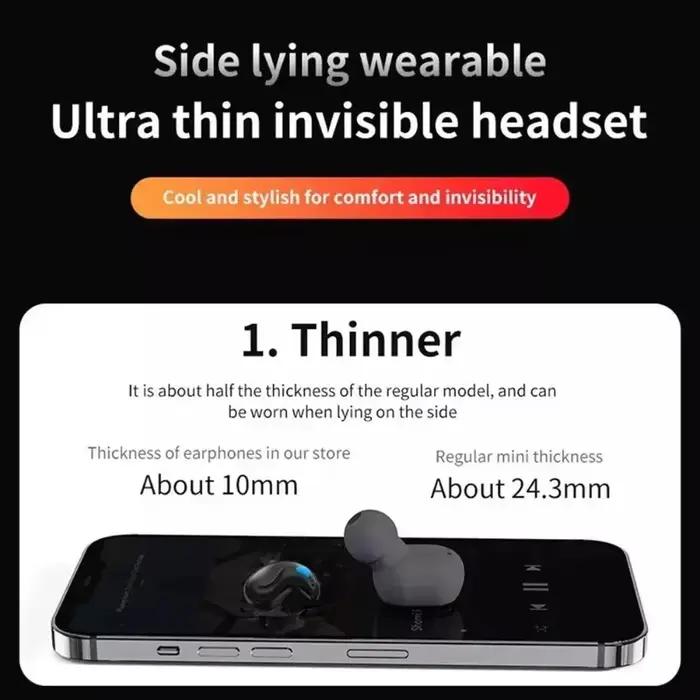 Ecouteurs sans fil Bluetooth TWS oreillettes pour dormir travail stéréo cachés annulation active du bruit pour femmes et hommes occasions spéciales
