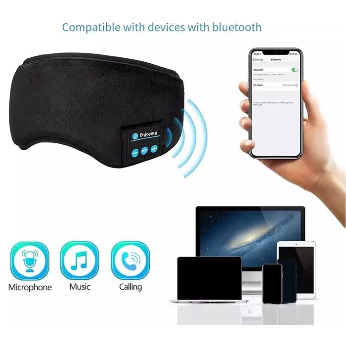Bluetooth 5.4 écouteurs bandeau de couchage casques élastiques sans fil casque musique masque pour les yeux sport