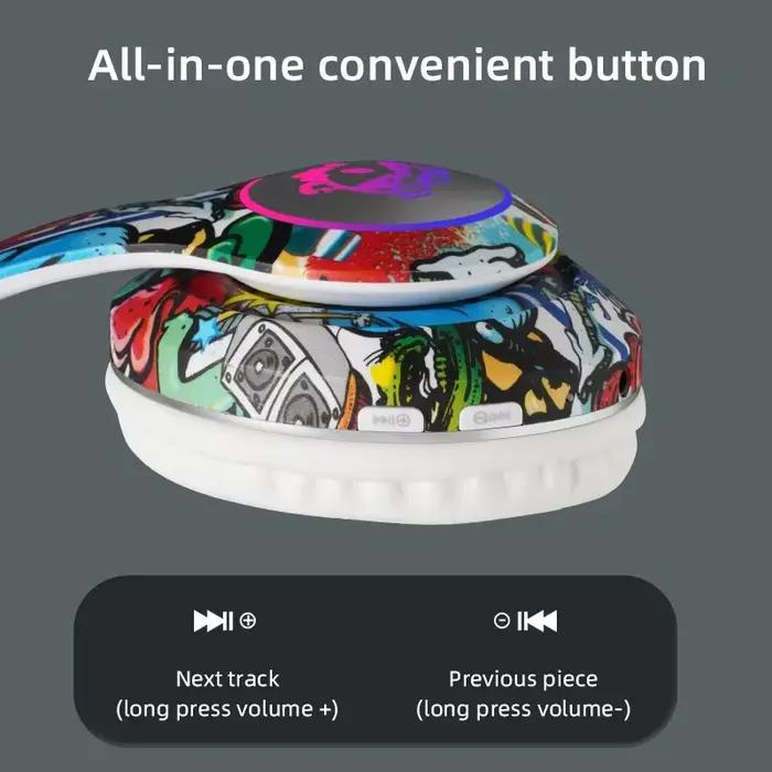 Casque Bluetooth Graffiti avec Micro pour Enfants