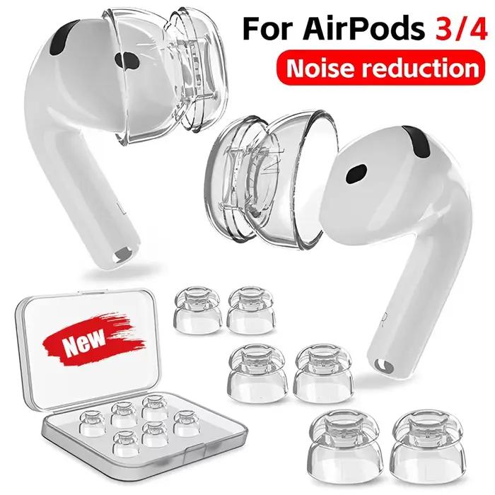 Nouveau Transparent suppression du bruit physique écouteurs couvre casquettes pour Apple AirPods 4 3 anti-dérapant
