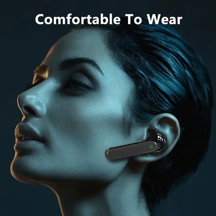 Casque Bluetooth 5.1 sans fil écouteur d'affaires avec microphone HD rappel de vibrations crochet d'oreille pour sport et conduite