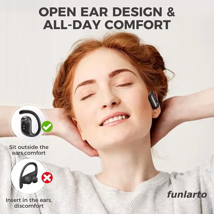 Écouteurs Bluetooth sans fil à oreille ouverte pour coureurs