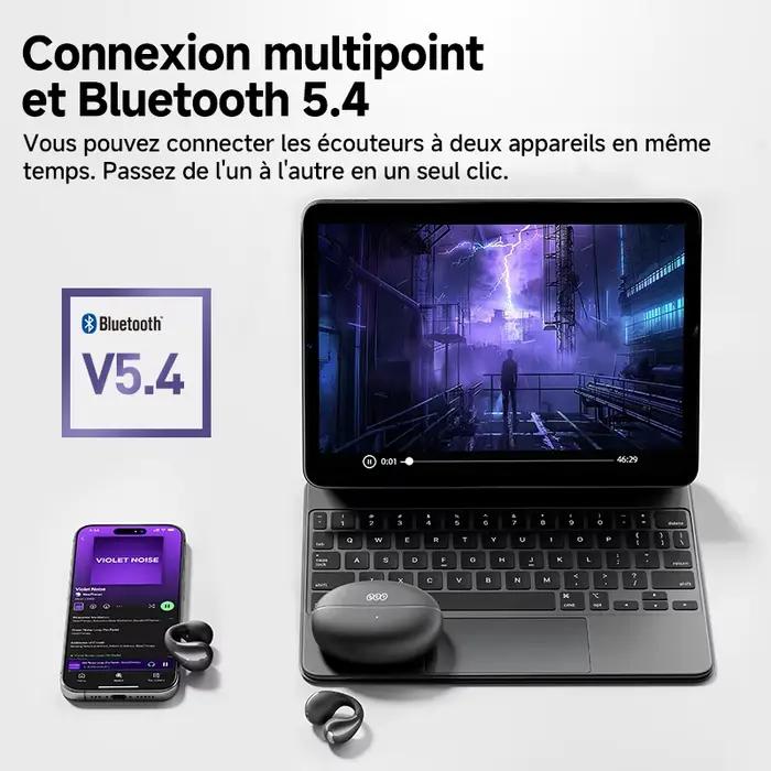 Écouteurs à clip d'oreille QCY Crossky C30 Bluetooth 5.4 sans fil pour sportifs et amoureux de la musique occasions spéciales