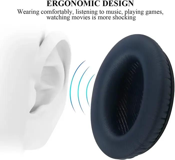 Oreillettes de remplacement pour Bose QC35 et QC35 II coussinets d'oreille en mousse à mémoire de forme en cuir pour une écoute confortable et qualitative occasions quotidiennes à offrir