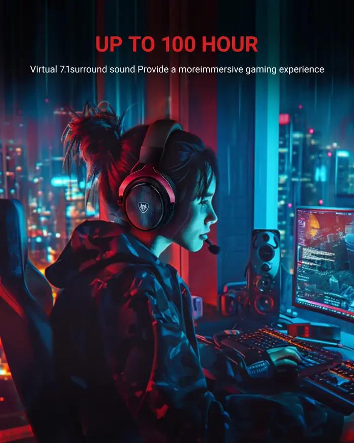 Casque de jeu sans fil NUBWO G07 pour PC