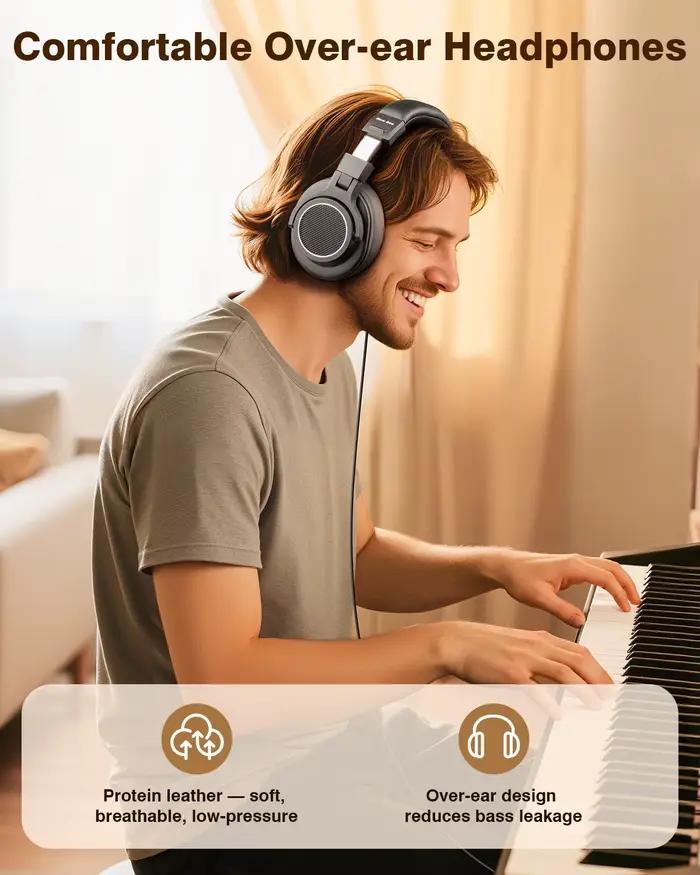 Ecouteurs de studio professionnels New Bee casque audio filaire haut-parleurs DJ haute résolution pour musique occasions spéciales