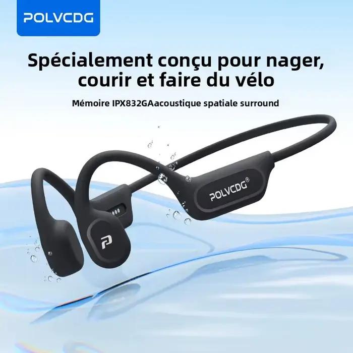 Écouteurs à conduction osseuse POLVCDG X9 32G étanches IPX8