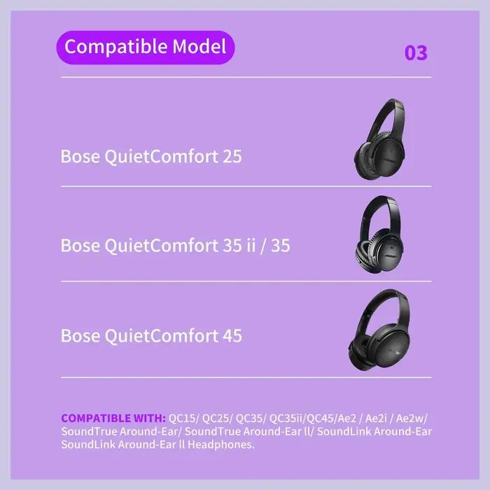 Manchons en éponge pour écouteurs Bose QuietComfort 35/35 ii/25/Qc2/Qc15/Ae2/Ae2i/Ae2w/SoundTrue