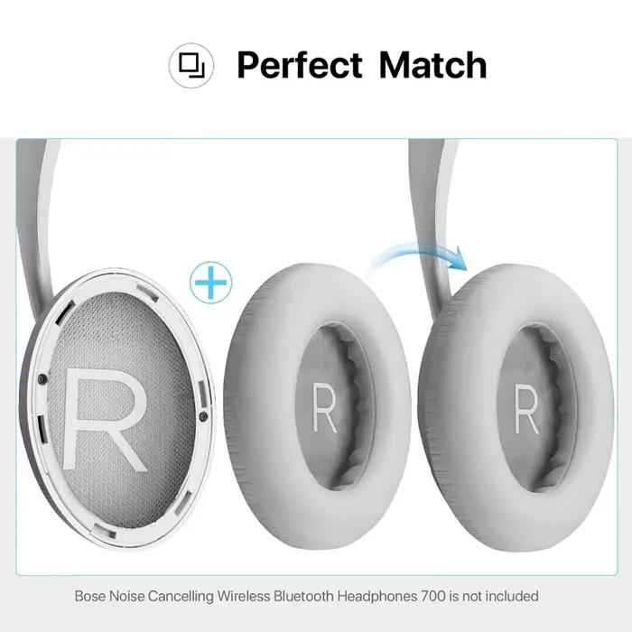 Oreillettes de remplacement en cuir pour Bose 700 NC700 avec coussinets d'oreille en mousse à mémoire de forme confortables pour un son plus clair et une isolation améliorée pour les amateurs de musique
