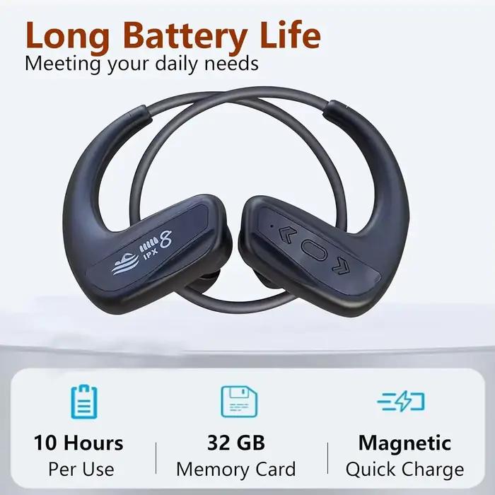 Casque de natation sous-marin étanche Bluetooth pour plongeurs et sportifs activité aquatique course à pied randonnée salle de sport
