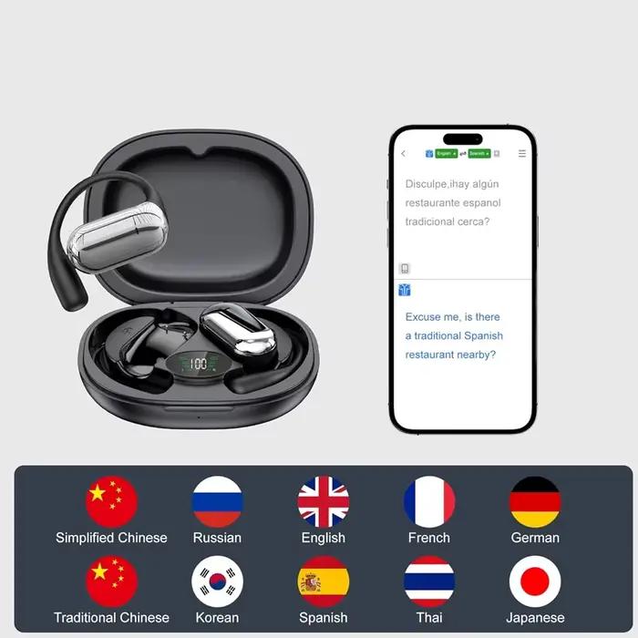 Écouteurs sans fil avec 144 langues de traduction