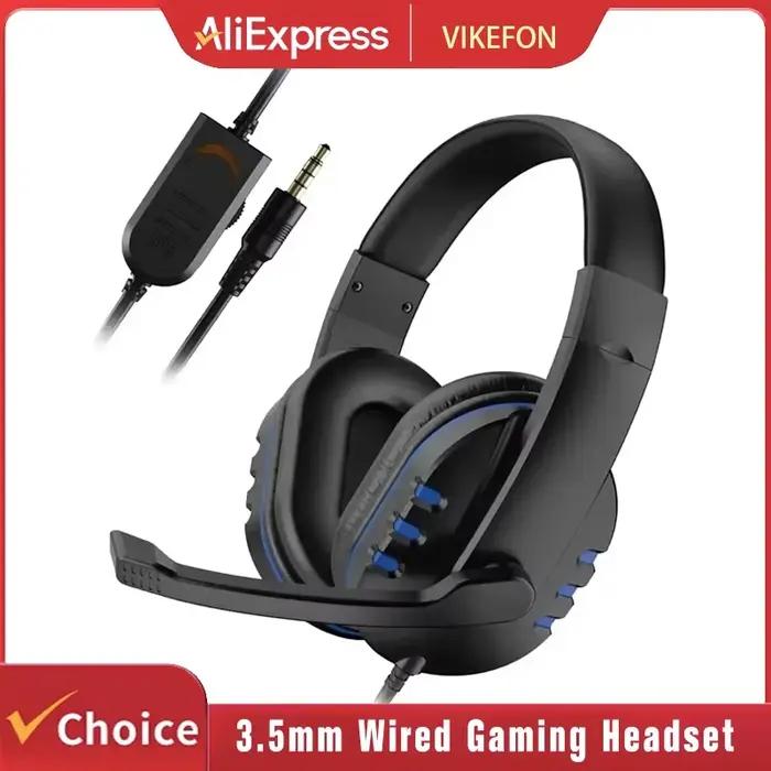 Écouteurs de jeu filaires VIKEFON avec annulation de bruit pour PC, PS4, PS5, tablette Nintendo, smartphone, et ordinateur portable occassions de jeu et communication haute qualité