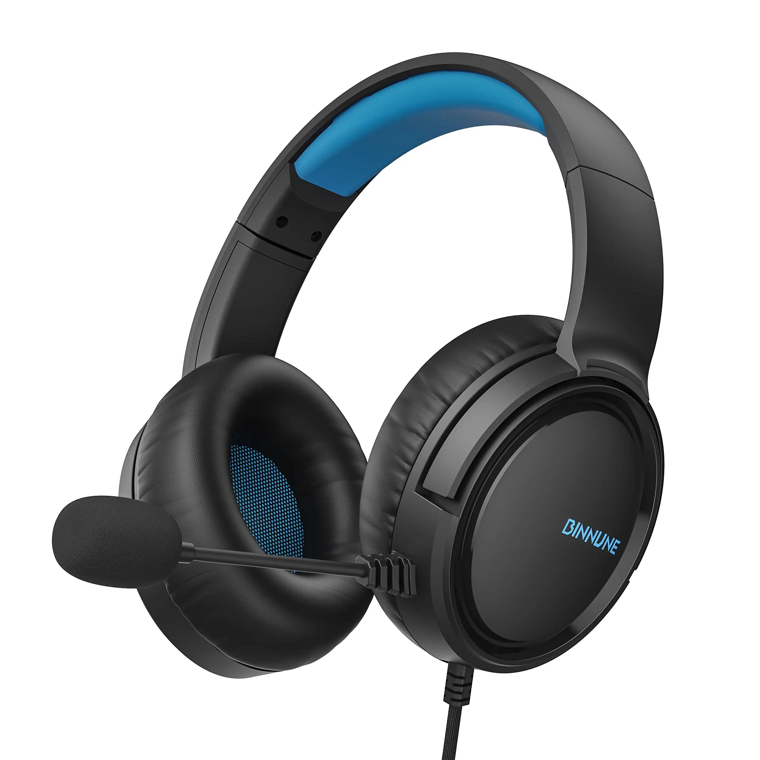 Casque de jeu BINNUNE avec micro pour PS4 PS5 Xbox Series X | S Xbox One PC Switch Casque de jeu fil