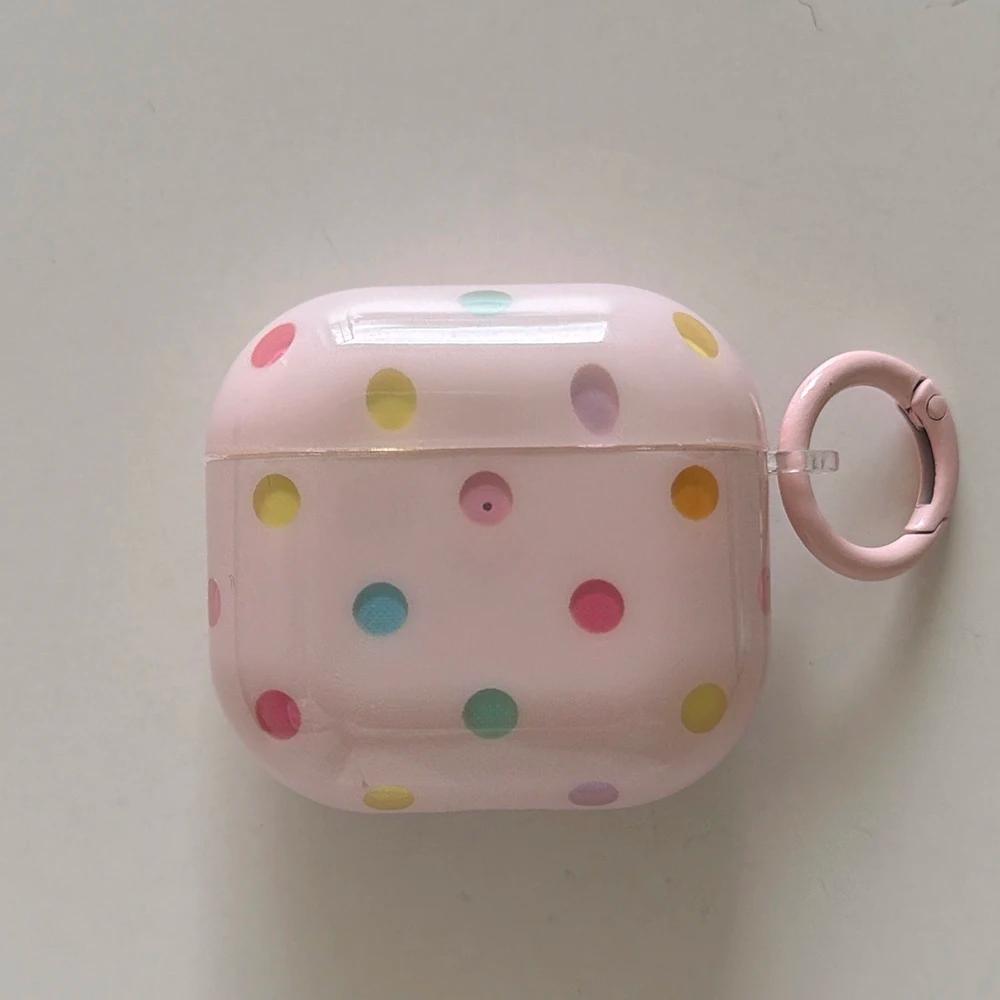 Étui pour écouteurs Airpods Pro3/Pro2/Pro, mignon et coloré à pois, avec boucle à anneau, pour Airpo