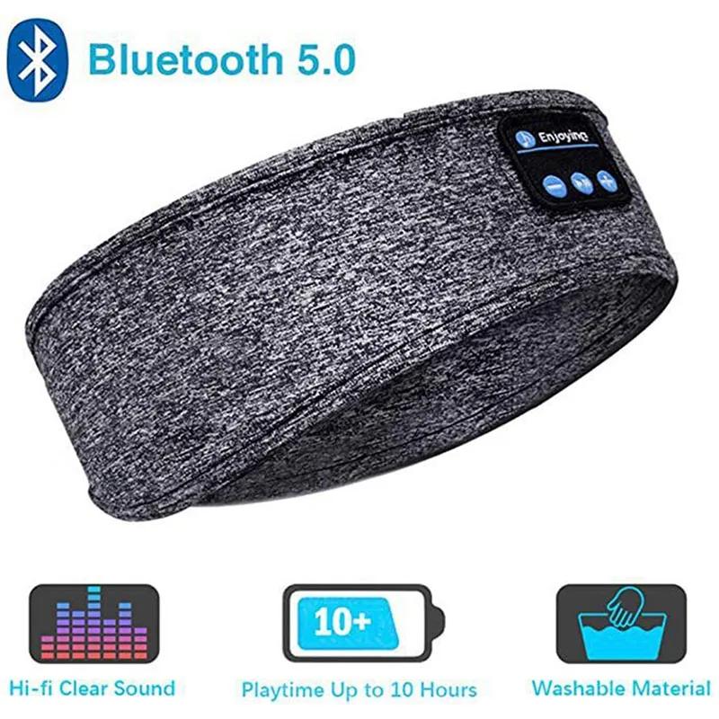 Bluetooth 5.0 écouteurs sport bandeau de couchage élastique sans fil casque musique masque pour les 