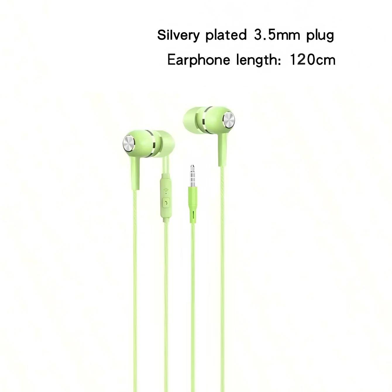 Écouteurs intra-auriculaires filaires avec Microphone, oreillettes stéréo HiFi basse, contrôle en li