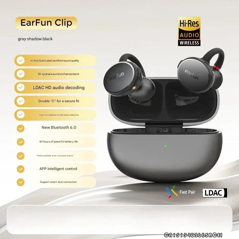 EarFun Clip écouteur sans fil Bluetooth crochet d'oreille 2 micro AI ENC LDAC Transmission sonore di